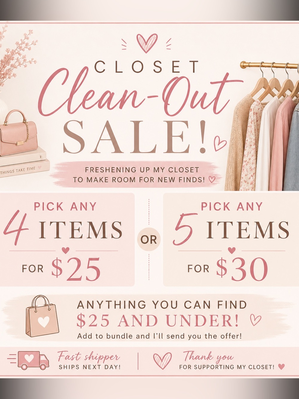 BIGGEST SALE EVER - Closest Clean Out Sale